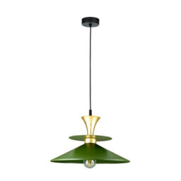 Luminosa Lighting Luminosa Della Dome Pendant Ceiling Light Gold, Green 1X E27 - thumbnail 1