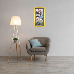 AK Frames 16X8 Gold Modern Multi Photo Frame With Black Mount - Holds 3 Apertures (3X) 7X5 Photos - thumbnail 3