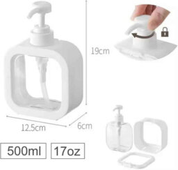 2Pcs 500Ml Refillable Bathroom Soap Dispensers, Portable Pump Bottles For Shampoo And Shower Gel - thumbnail 2