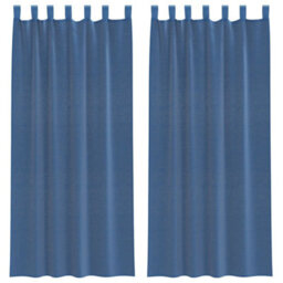 Berkfield Voile Curtains With Loops 2 Pcs Royal Blue 140X225 Cm - thumbnail 2