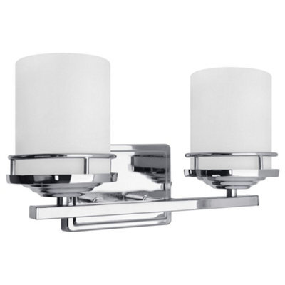 Long Life Lamps Company Modern Indoor Double Frosted Glass Sconce Chrome Ip44 Wall Light H3101 With Led G9 Warm White - image 1