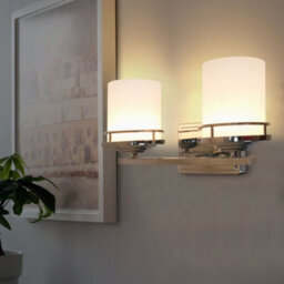 Long Life Lamps Company Modern Indoor Double Frosted Glass Sconce Chrome Ip44 Wall Light H3101 With Led G9 Warm White - thumbnail 7
