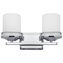 Long Life Lamps Company Modern Indoor Double Frosted Glass Sconce Chrome Ip44 Wall Light H3101 With Led G9 Warm White - thumbnail 4