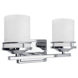 Long Life Lamps Company Modern Indoor Double Frosted Glass Sconce Chrome Ip44 Wall Light H3101 With Led G9 Warm White