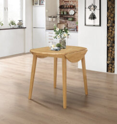 Hallowood Furniture Ledbury Drop Leaf Round Table In Light Oak Finish