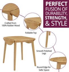 Hallowood Furniture Ledbury Drop Leaf Round Table In Light Oak Finish - thumbnail 2
