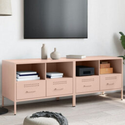 Berkfield Tv Cabinets 2 Pcs Pink 68X39X50.5 Cm Steel