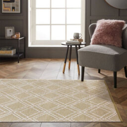Dibor Grassington 100% Pet Olive Diamond Floor Rug 170 X 120Cm - thumbnail 1