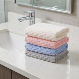Living And Home 4 Pack Multicolor Coral Fleece Bath Towel Set Highly Absorbent Soft Polyester Household Bathroom Towels