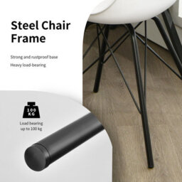 Gainoom Set Of 2 White Dining Chair Modern Lounge Chair Makeup Vanity Chair Cushioned Pu Seat - thumbnail 7
