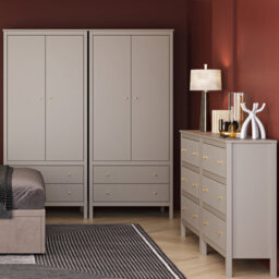Heze Furniture Kleo Modern Chest Of Drawers 3 Tier - Taupe - thumbnail 2