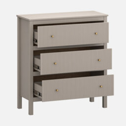 Heze Furniture Kleo Modern Chest Of Drawers 3 Tier - Taupe - thumbnail 3