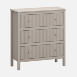Heze Furniture Kleo Modern Chest Of Drawers 3 Tier - Taupe - thumbnail 1