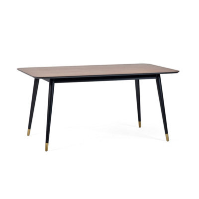 Oakham Premium Findlay 90Cm Rectangular Dining Table - Walnut & Black - image 1