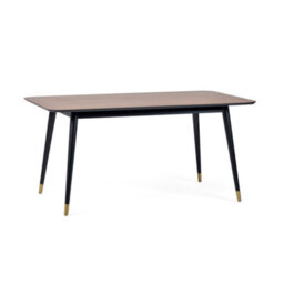 Oakham Premium Findlay 90Cm Rectangular Dining Table - Walnut & Black - thumbnail 1