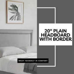 Grey Plush 5Ft King Size Bed With Matttress  2 Storage Drawers And 20 Inch Plain Borderd Headboard - thumbnail 3