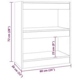 Berkfield Book Cabinet/room Divider Smoked Oak 60X30X72 Cm - thumbnail 7