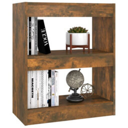 Berkfield Book Cabinet/room Divider Smoked Oak 60X30X72 Cm - thumbnail 4