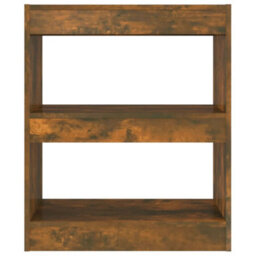 Berkfield Book Cabinet/room Divider Smoked Oak 60X30X72 Cm - thumbnail 5