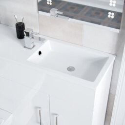 Nes Home James 1000mm Freestanding White Slimline Vanity, Basin, Wc Unit Btw Toilet - thumbnail 4