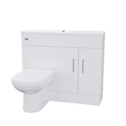 Nes Home James 1000mm Freestanding White Slimline Vanity, Basin, Wc Unit Btw Toilet - thumbnail 7