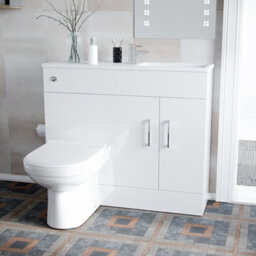 Nes Home James 1000mm Freestanding White Slimline Vanity, Basin, Wc Unit Btw Toilet - thumbnail 5