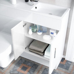 Nes Home James 1000mm Freestanding White Slimline Vanity, Basin, Wc Unit Btw Toilet - thumbnail 6