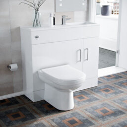 Nes Home James 1000mm Freestanding White Slimline Vanity, Basin, Wc Unit Btw Toilet - thumbnail 1