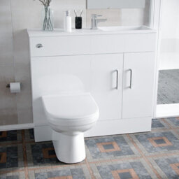 Nes Home James 1000mm Freestanding White Slimline Vanity, Basin, Wc Unit Btw Toilet - thumbnail 2