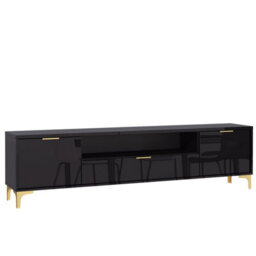 Tv Unit Goldline Gloss 200Cm - Glossy Black - thumbnail 7