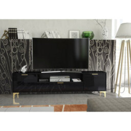 Tv Unit Goldline Gloss 200Cm - Glossy Black - thumbnail 4
