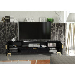Tv Unit Goldline Gloss 200Cm - Glossy Black - thumbnail 5