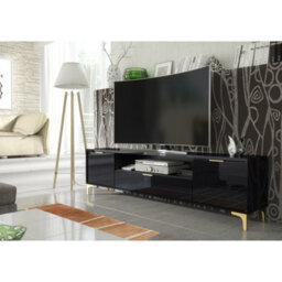 Tv Unit Goldline Gloss 200Cm - Glossy Black - thumbnail 2