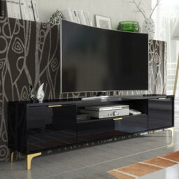 Tv Unit Goldline Gloss 200Cm - Glossy Black - thumbnail 8