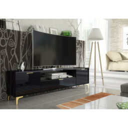 Tv Unit Goldline Gloss 200Cm - Glossy Black - thumbnail 9