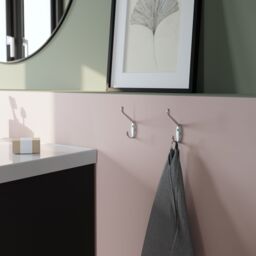 GoodHome Nickel Effect Zinc Alloy Wall-Mounted Hat & Coat Hook (H)57.5mm (D)100mm - thumbnail 2