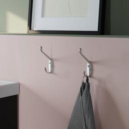 GoodHome Nickel Effect Zinc Alloy Wall-Mounted Hat & Coat Hook (H)57.5mm (D)100mm - thumbnail 3