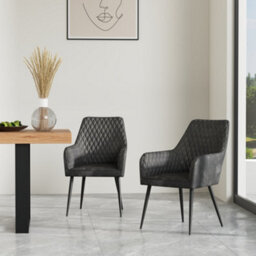 More4Homes Ella Technology Fabric Dining Chair Set Of 6 Grey - thumbnail 1