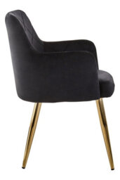 Orsina Black Angular Dining Chair,versatile Gold Finish Kitchen Chair, Decorative Chair,accent Chair, Patio Chair - thumbnail 3