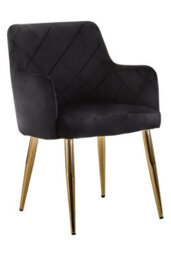 Orsina Black Angular Dining Chair,versatile Gold Finish Kitchen Chair, Decorative Chair,accent Chair, Patio Chair - thumbnail 2
