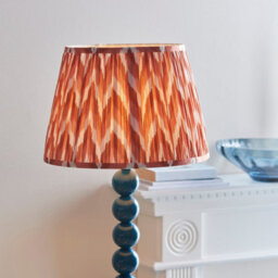 Luminosa Lighting Luminosa Higgledy Gloss Marlin Blue Paint Floor Lamp With Apricot Orange Fabric Zigzag Shade 35Cm E27 - thumbnail 4