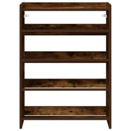 Berkfield Elegant Shoe Rack Smoked Oak 80X25X61.5 Cm Engineered Wood - thumbnail 4