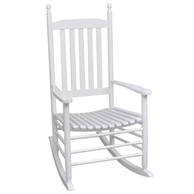 Berkfield Rocking Chair With Curved Seat White Wood - image 1