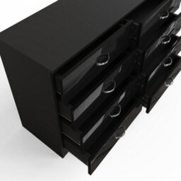 Fwstyle 8 Drawer Chest Of Drawers Black Gloss Scratch Resistant Bedroom Furniture - thumbnail 8