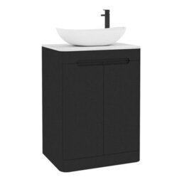 Royal Bathrooms Venice 600mm Matt Nocturne Black Freestanding Bathroom Countertop Vanity Unit 2 Door With Cesar Basin - thumbnail 7