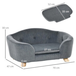 Grey Dog Sofa Bed Soft Cushion For Xs Size Small Dogs - thumbnail 2