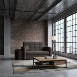 Viva Home Ii Sofa Bed Sleeping Function Two Ottomans 158 Cm Chipboard Metal Legs Living Room Brown Left - thumbnail 2