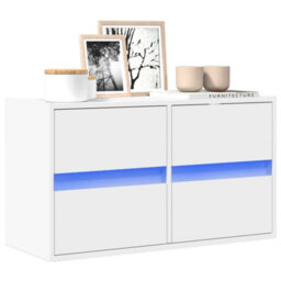Berkfield Tv Wall Cabinet With Led Lights White 80X31X45 Cm - thumbnail 1