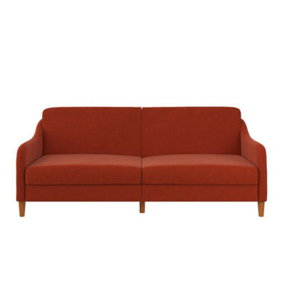Dorel Jasper Coil 3-Seater Sofa Bed In Orange Fabric - image 1