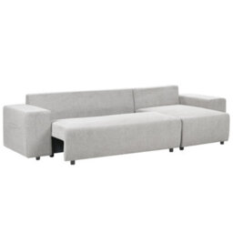 Beliani Corner Sofa Bed 3 Seater Luspa Fabric Light Grey With Storage Left Hand - thumbnail 7